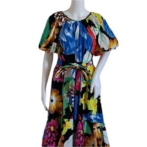 Christopher John Rogers Multicolor Floral Puff Dre